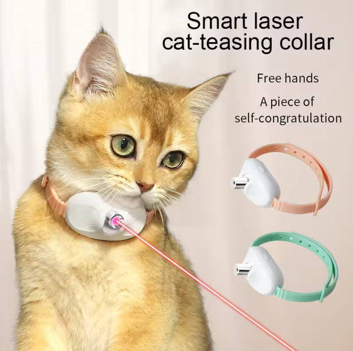 3 Pcs Green Smart Laser Pointer Collar for Cats – Automatic Interactive Toy with Two Play Modes
