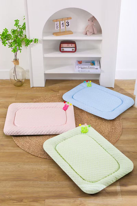 Pink Breathable Cooling Pet Mat - Ice Bean Summer Bed for Small Dogs (S : 35x47cm)