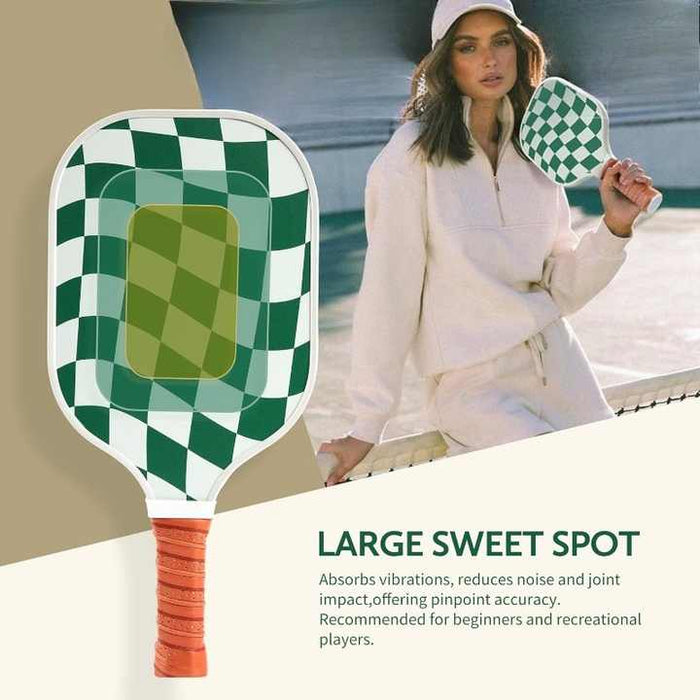 Set 4 White And Green T700 Carbon Fiber Pickleball Paddle Set - 2 Paddles, 4 Balls, and Portable Carry Bag for Adults and Students