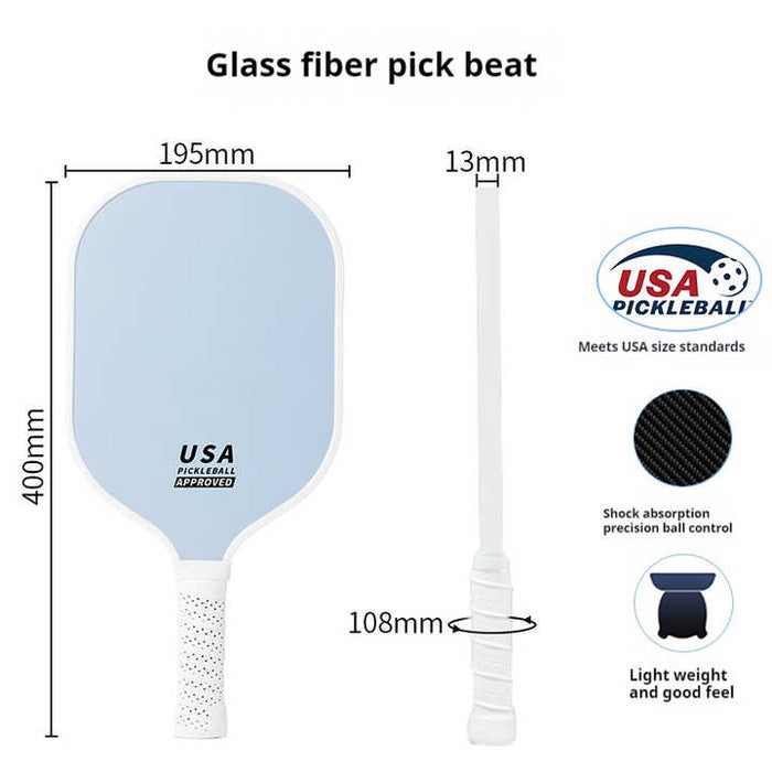 Purple Fiberglass Pickleball Paddle Set - 2 Minimalist Paddles, 4 Balls, and Carry Bag for Outdoor Play