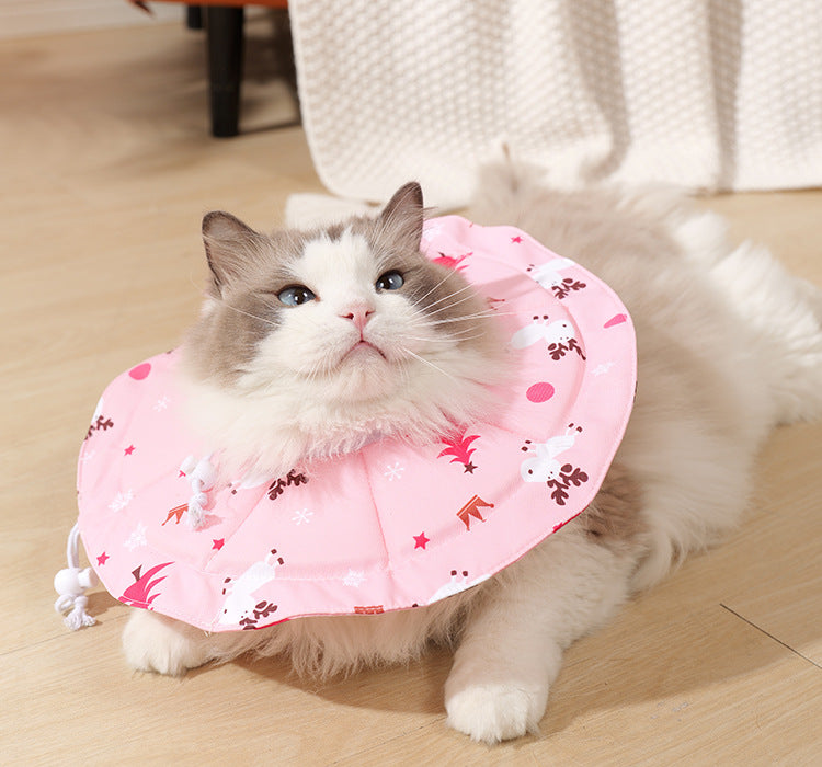 2 Pcs Size M Pink Comfortable Pet Recovery Collar | Waterproof Anti-Lick Collar for Cats & Dogs
