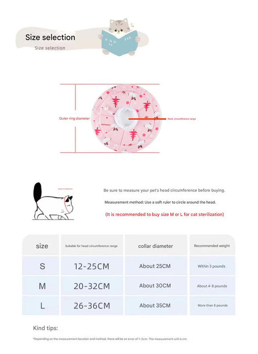 2 Pcs Size L Pink Comfortable Pet Recovery Collar | Waterproof Anti-Lick Collar for Cats & Dogs