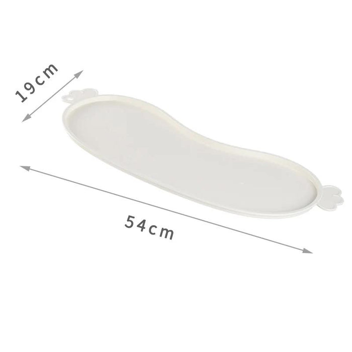 White Non-Slip Pet Feeding Mat - Waterproof Dog & Cat Food Bowl Placemat with Raised Edges