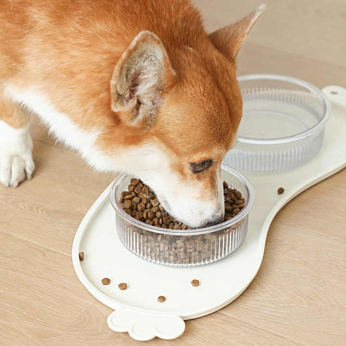 Green Non-Slip Pet Feeding Mat - Waterproof Dog & Cat Food Bowl Placemat with Raised Edges