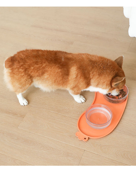 Green Non-Slip Pet Feeding Mat - Waterproof Dog & Cat Food Bowl Placemat with Raised Edges