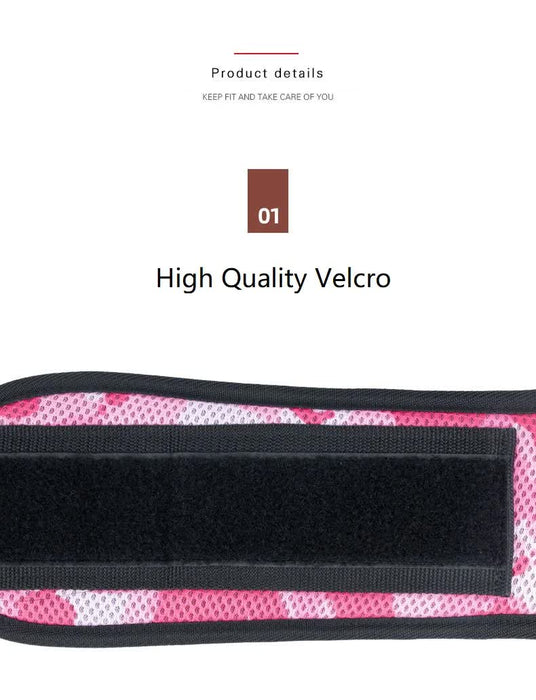 Size M Pink Camouflage Camo Weightlifting Belt - EVA Nylon Gym Belt for Squats, Deadlifts & Lumbar Support