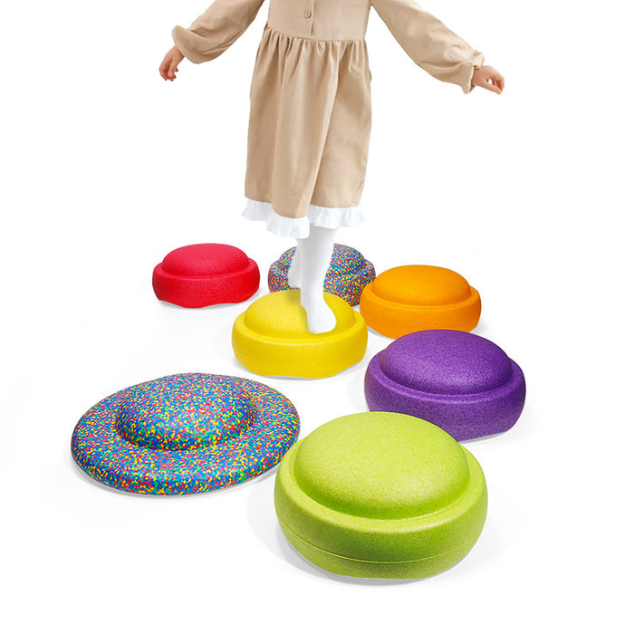 Rainbow Balance Stepping Stone - Sensory Training Toy for Kids, Purple circle Step