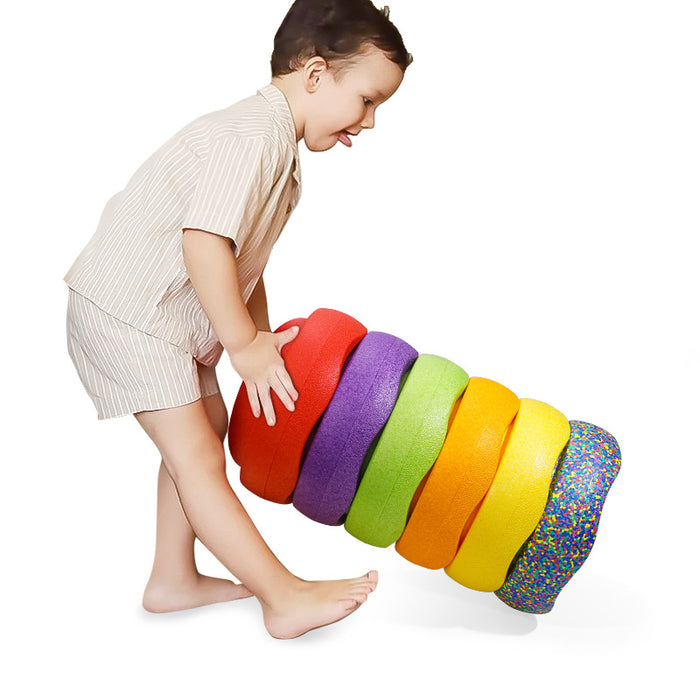 Rainbow Balance Stepping Stone - Sensory Training Toy for Kids, Purple circle Step