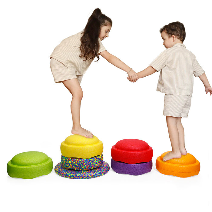 Rainbow Balance Stepping Stone - Sensory Training Toy for Kids, Yellow circle Step