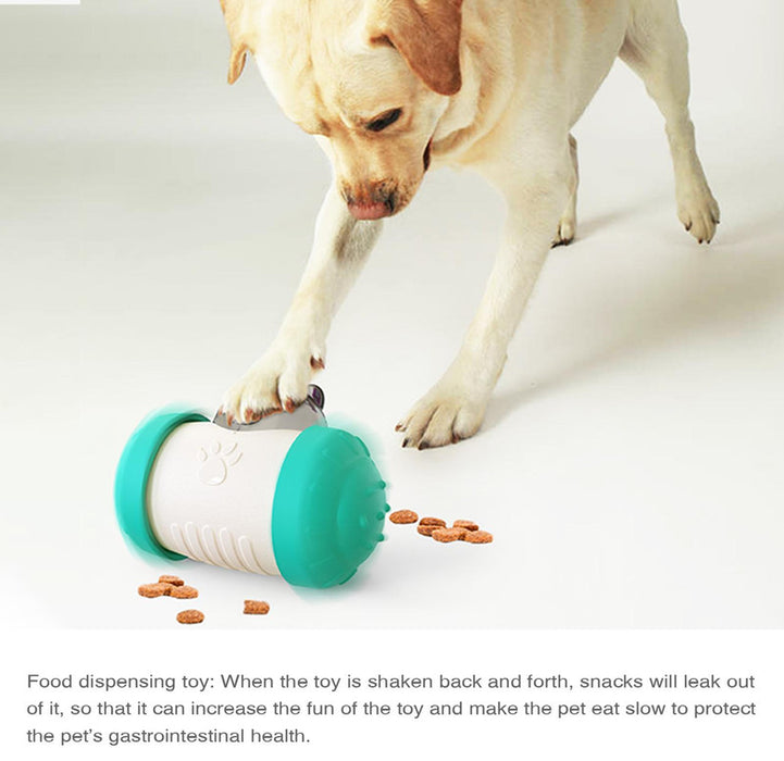 Pet Tumbler Treat Dispenser Ball,Interactive Feeding Toy for Dogs and Cats(Green and white)