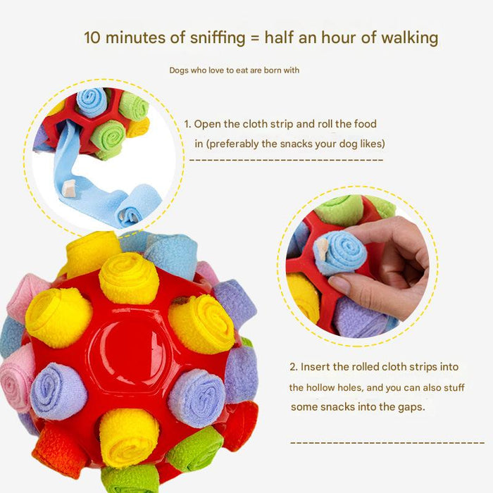Rubber Snuffle Ball for Pets,Interactive Hollow Treat-Hiding Toy for Dogs and Cats(Blue)