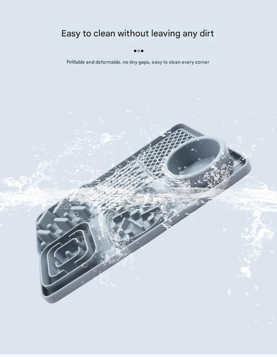 Pet Slow Feeder Lick Mat with Suction Cups - Anti-Anxiety Dog Feeding Mat(Blue)