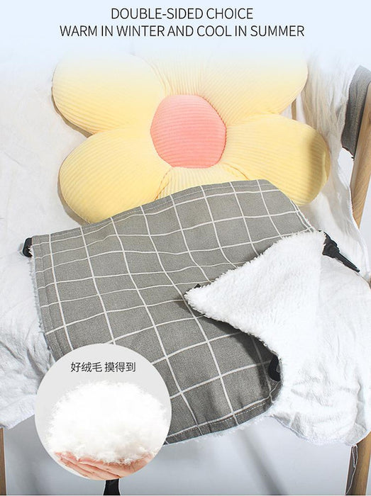 Cat Cage Hammock - Adjustable Double-Sided Pet Swing Bed with Hooks(Gray check)