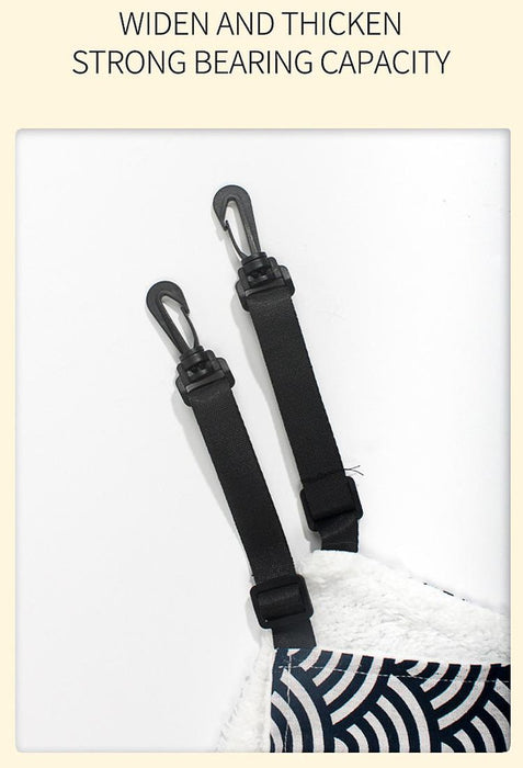 Cat Cage Hammock - Adjustable Double-Sided Pet Swing Bed with Hooks(Gray check)