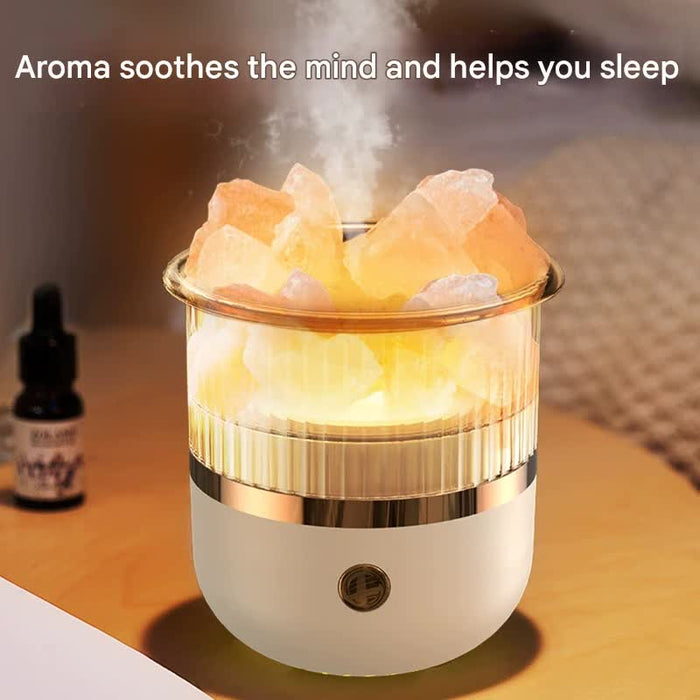 Crystal Humidifier with LED Light - Aromatherapy Diffuser for Home Relaxation(black)