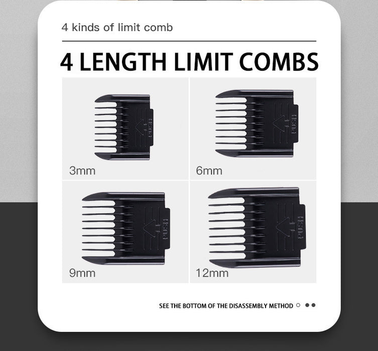 Professional Pet Grooming Hair Clipper Kit - Rechargeable, Low Noise, with Ceramic Blades & 5-Speed Adjustment(Platinum)