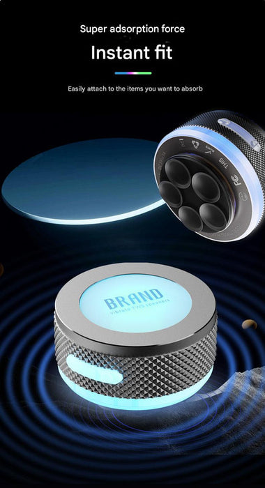 Blue Bone Conduction Vibration Bluetooth Speaker - TWS Stereo, LED, Surface Sound