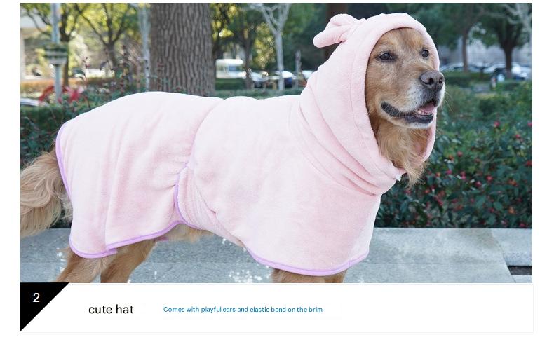 Purple Hooded Dog Bathrobe - Super Absorbent, Adjustable Fit, Cozy Pet Towel (Size : L)