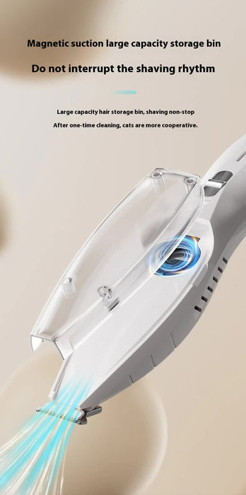 Green Rechargeable Pet Grooming Clipper with Built-in Vacuum - Low Noise Hair Trimmer for Dogs & Cats