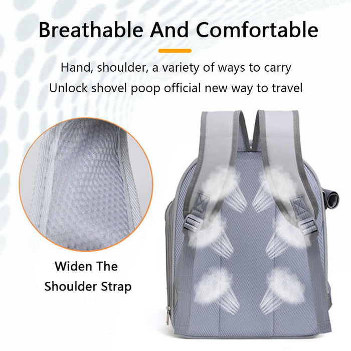 Beige And Yellow Spacious Pet Carrier Backpack with Clear Window - Comfortable Travel Bag for Cats & Small Dogs