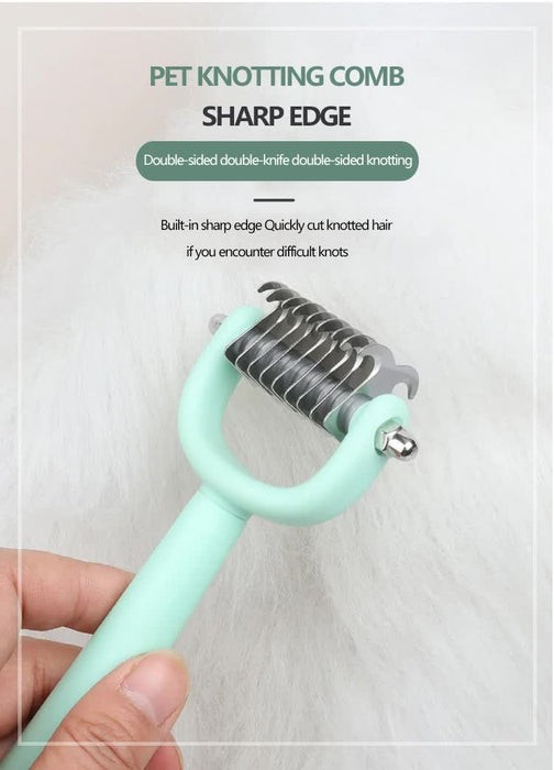 Green And Blue Complete 5-in-1 Pet Grooming Care Kit - Professional Deshedding Brushes, Combs & Nail Clippers Set for Dogs & Cats