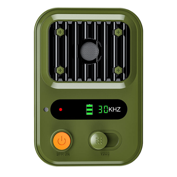 Green USB Rechargeable Color Screen Ultrasonic Dog Repeller - High-Power Anti-Bark Device, 9.2x5.6x13cm, 180g