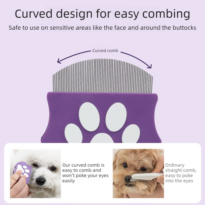 2 Pcs Light Green Gentle Pet Face & Flea Comb – Mini Grooming Tool for Cats & Dogs with Rounded Teeth