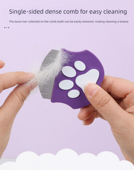 2 Pcs Dark Green Gentle Pet Face & Flea Comb – Mini Grooming Tool for Cats & Dogs with Rounded Teeth