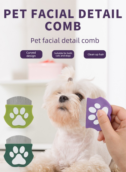2 Pcs Purple Gentle Pet Face & Flea Comb – Mini Grooming Tool for Cats & Dogs with Rounded Teeth
