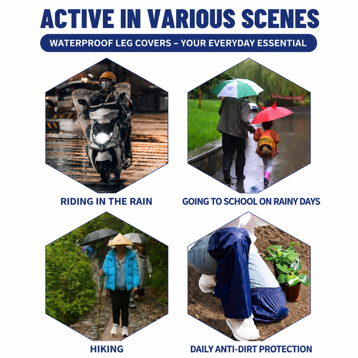 Yellow Waterproof Rain Leg Covers and Long Half Rain Pants, Quick Pull-On with Adjustable Elastic Top & Snap Closure Cuffs – Lightweight & Reusable, Windproof & Mudproof for Commuting, Cycling, Garden and Outdoor Activities (1 Pair 4XL)