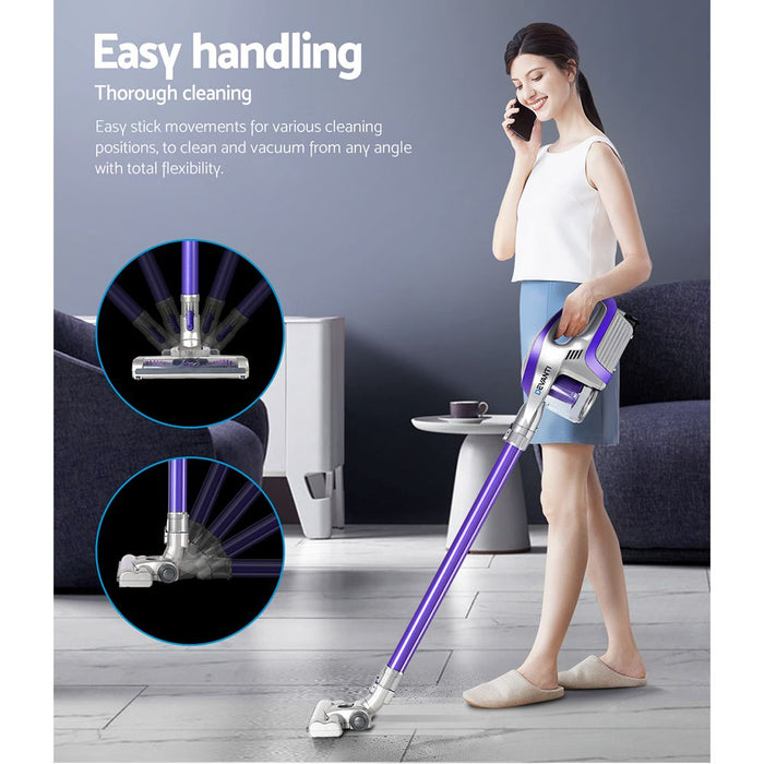 Devanti Cordless 150W Handstick Vacuum Cleaner - Purple and Grey