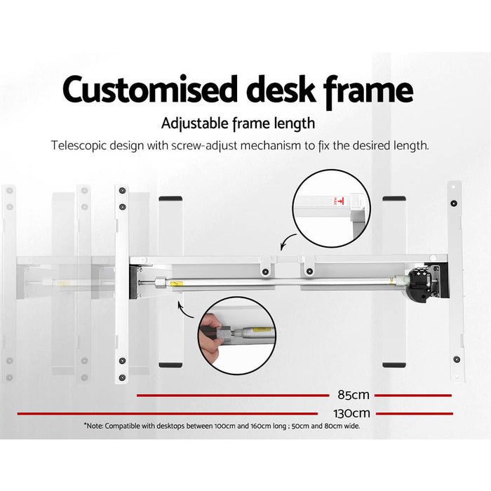 Artiss Electric Standing Desk Motorised Adjustable Sit Stand Desks White