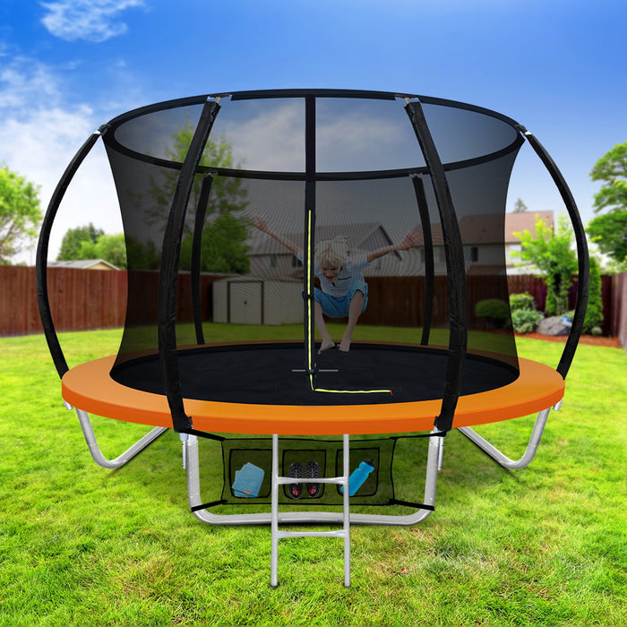 Everfit Trampoline 8FT Kids Trampolines Cover Safety Net Pad Gift Orange