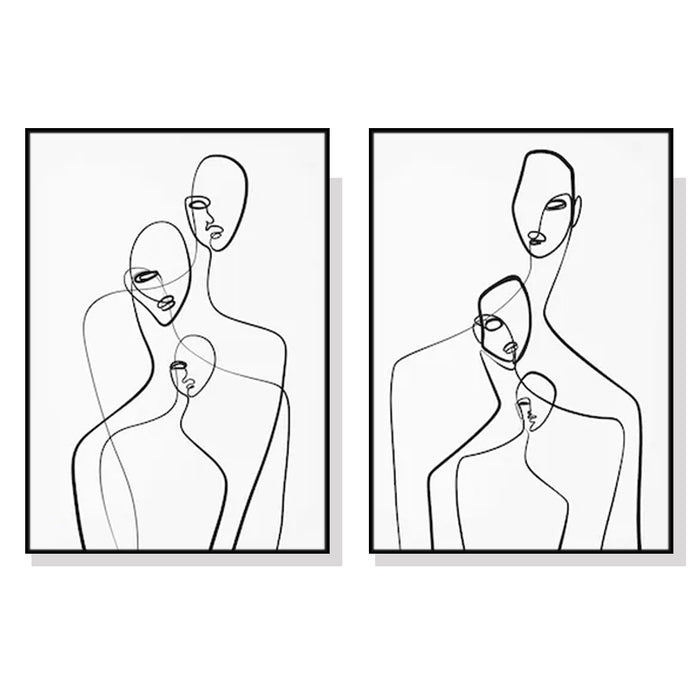 50cmx70cm Abstract Figures 2 Sets Black Frame Canvas Wall Art