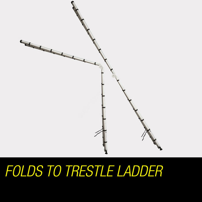 Bullet 4.4m Multipurpose Aluminium Telescopic Folding Ladder Alloy Extension Steps