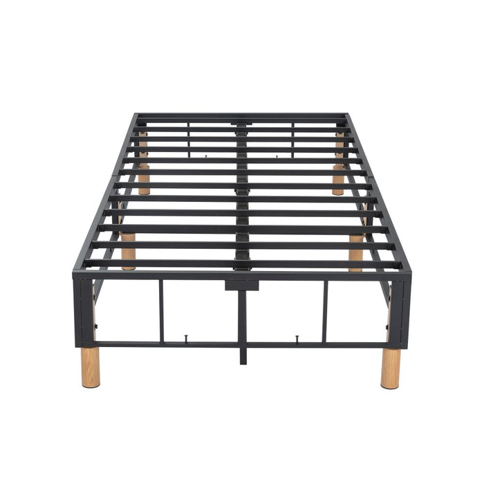 Metal Bed Frame Mattress Foundation Blue – Double