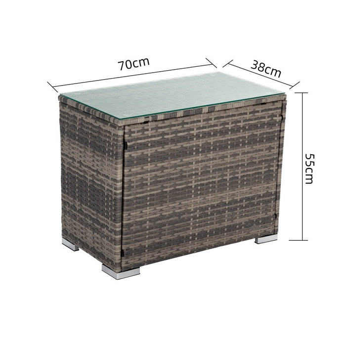 Outdoor Wicker End Table Grey