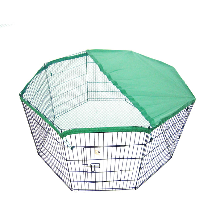 Paw Mate Pet Playpen 8 Panel 24in Foldable Dog Cage + Cover