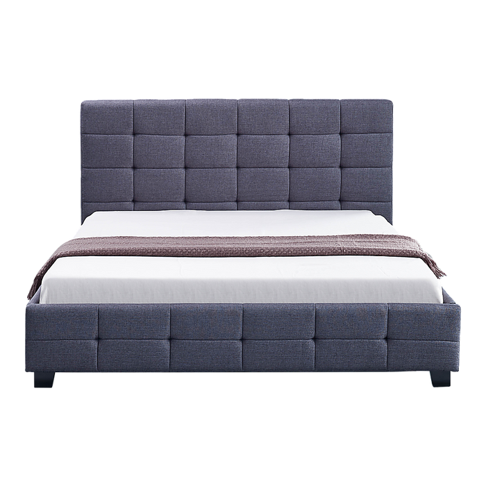 Linen Fabric Double Deluxe Bed Frame Grey
