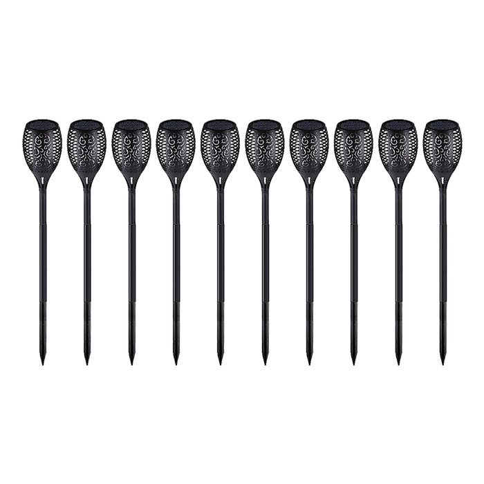 10 Pack Solar Torch Lights 96 LED Flickering Lighting Dancing Flame Garden Lamp