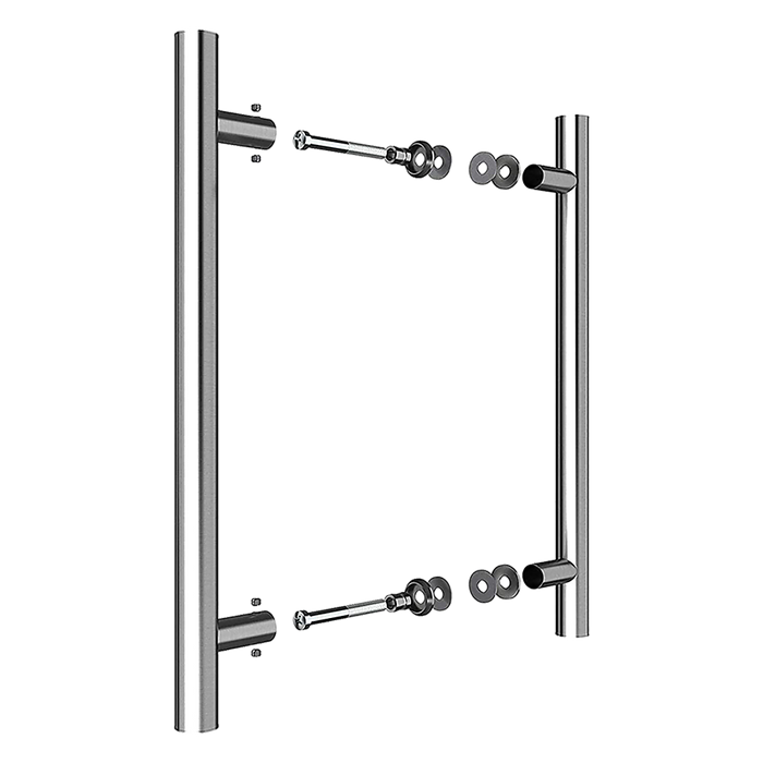 Round 300mm Push Pull Stainless Steel Door Handle Entrance Entry Shower Glass