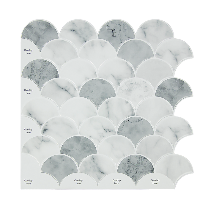 Tiles 3D Peel and Stick Wall Tile Fish Scale Mosaic 10 Sheets