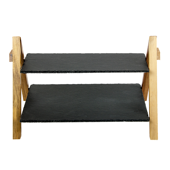 Party 2 Tier Cake Stand Slate Wedding Tiered Serving Stand Afternoon Tea