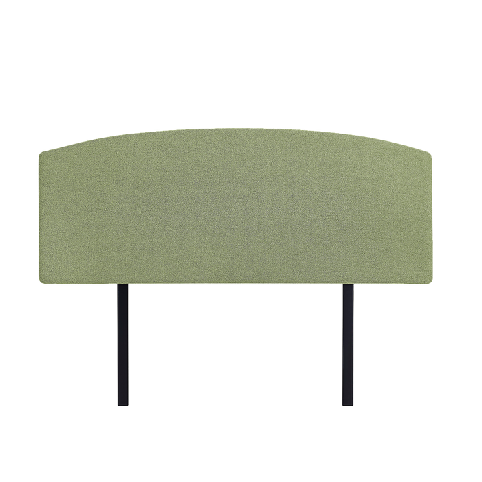 Linen Fabric Queen Bed Curved Headboard Bedhead - Olive Green