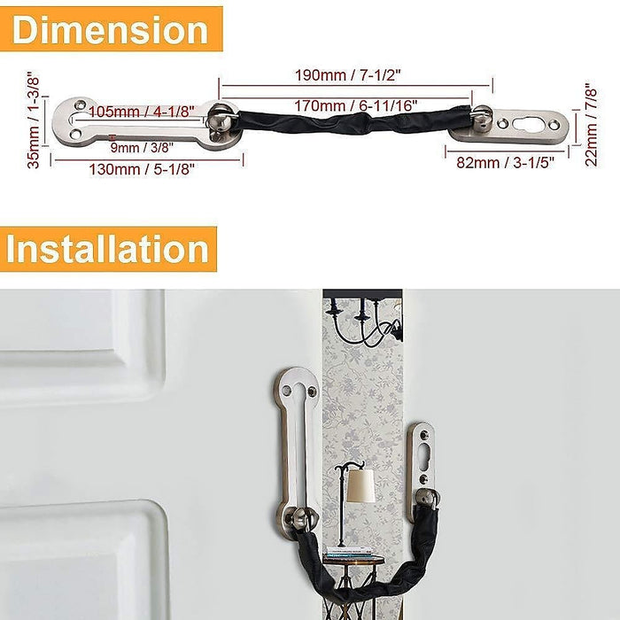 Door Chain Lock Anti-Theft Security Guard Bolt Latch