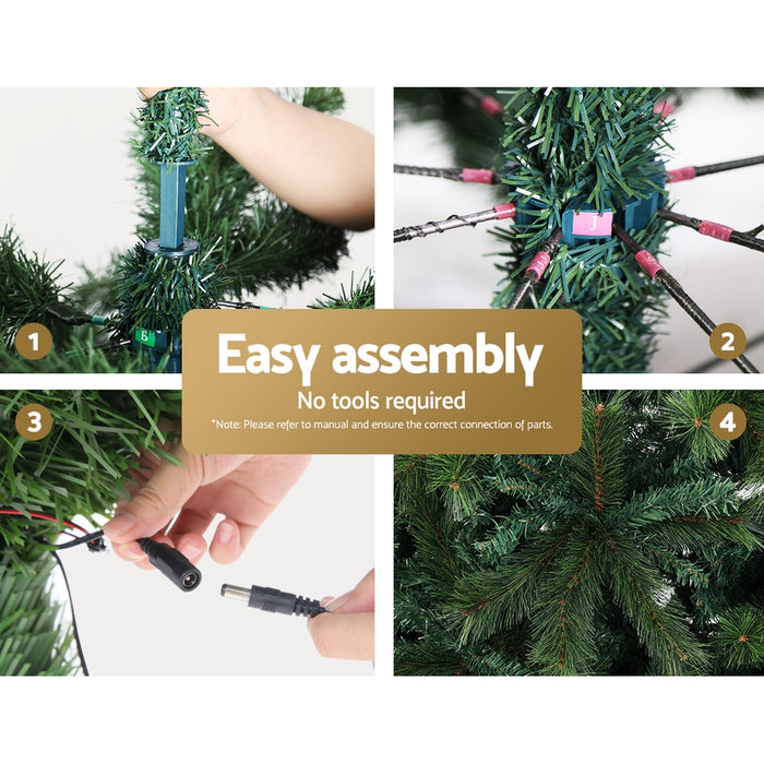 Jingle Jollys Christmas Tree LED 2.4M 8FT Xmas Decorations Green Home Decor