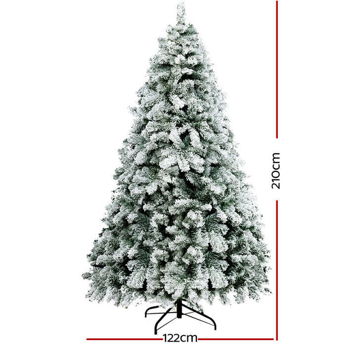 Jingle Jollys Christmas Tree 2.1M Xmas Trees Decorations Snowy 859 Tips
